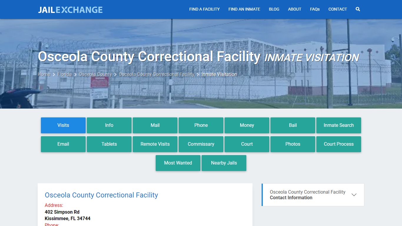 Osceola County Correctional Facility Inmate Visitation - Jail Exchange